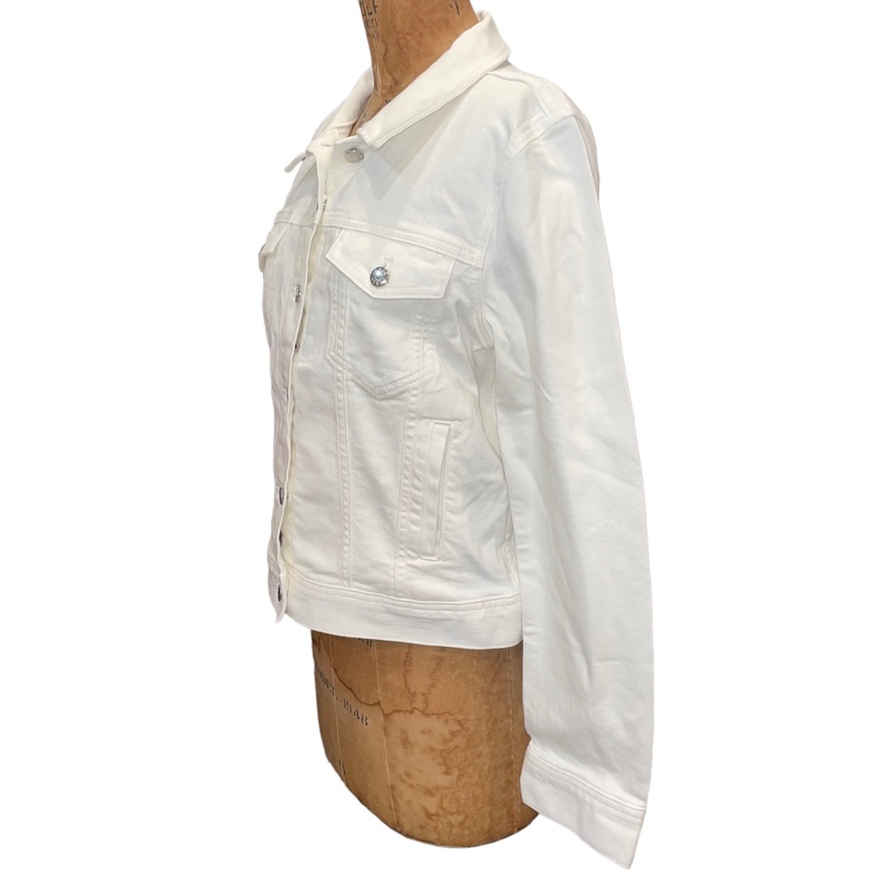 NEW J Crew white denim jacket an581, Size M NWT - Picture 2 of 8